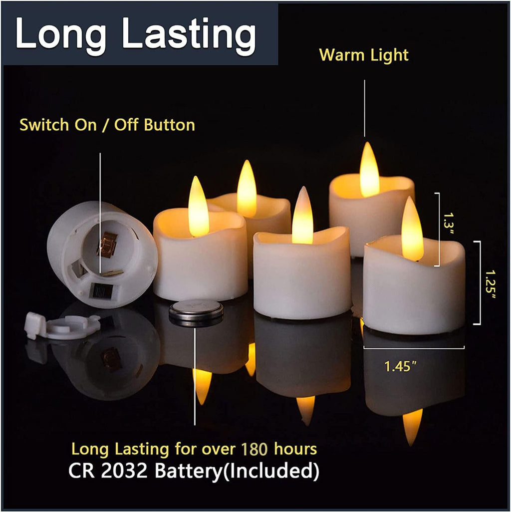 12 Pack Realistic and Bright Flickering Battery Operated Flameless LED Tea Lights Candles Remote,tealight Candles for Holiday, Weddings, Birthdays,Halloween,Christmas(Warm White)