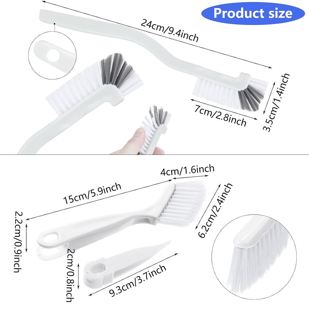 Patelai 4 Pcs Cleaning Brush Sets Small Scrub Household Use, White