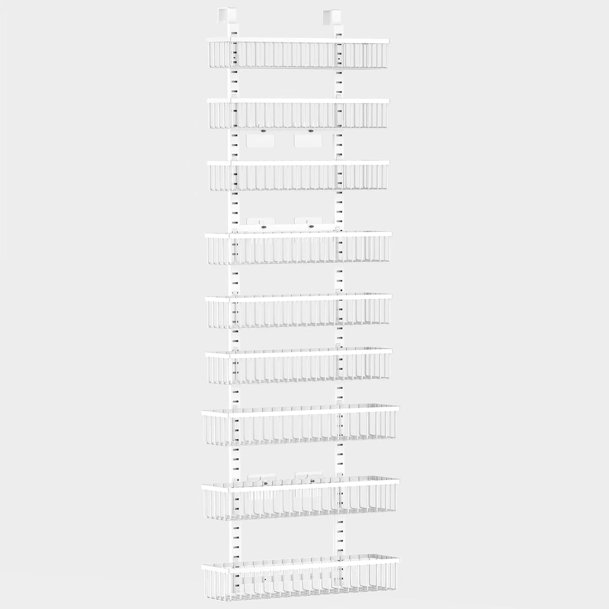 Moforoco 9-Tier White Over The Door Pantry Organizer, Pantry Organization and Storage, Black Hanging Basket Wall Spice Rack Seasoning Shelves, Home & Kitchen Bedroom Bathroom House Essentials