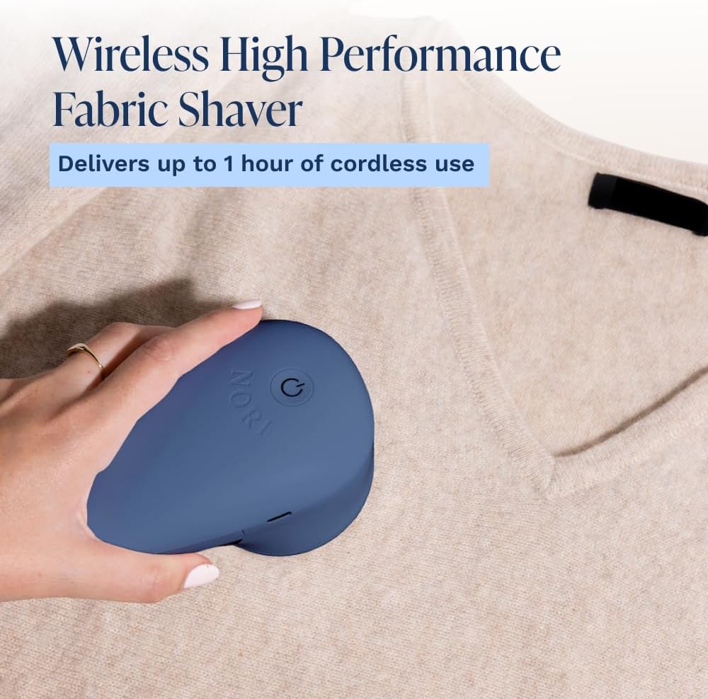 Nori Trim Fabric Shaver - Lint Remover for Clothes & Furniture - Navy