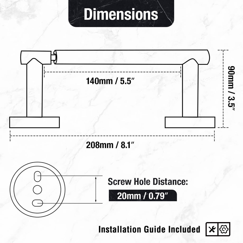HITSLAM Gold Toilet Paper Holder, Double Post Pivoting, SS304