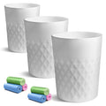 YGJT Bathroom Trash Can, 3 Pack 1.8 Gallons Small Trash Can with Trash Bags