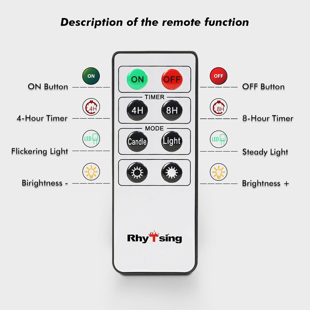 Ivory 10.8" Flameless Taper Candles with Timer, Battery Operated Dinner Candles, Smooth Wax Finish, Warm White LED, Remote & Batteries Included - Set of 4