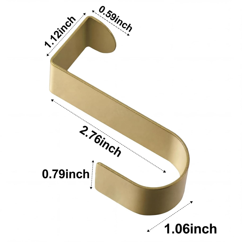 Hotop 12 Pcs Over Door Hooks for Hanging Metal Z Shaped 1 Inch, Gold