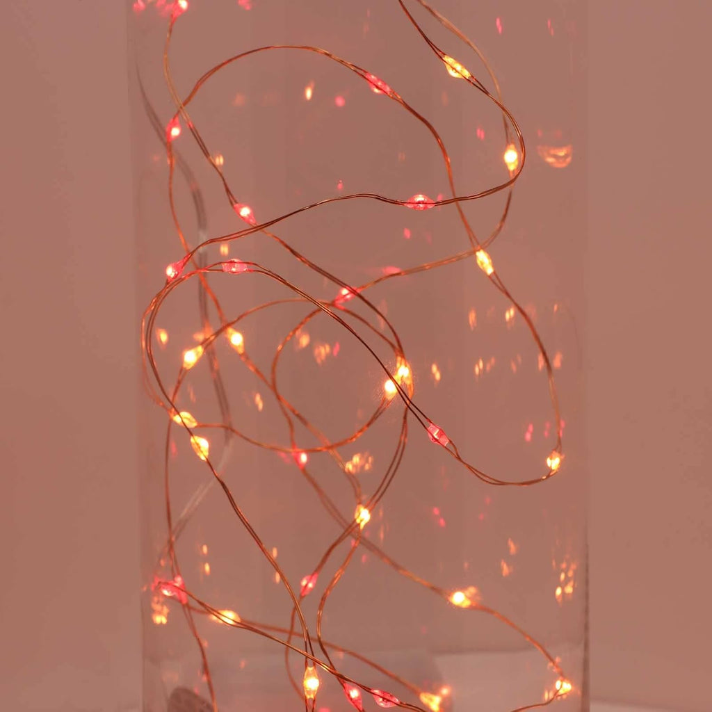 QBIS Christmas Lights Battery Operated, Red & Orange, 40 Micro LEDs 6.5ft