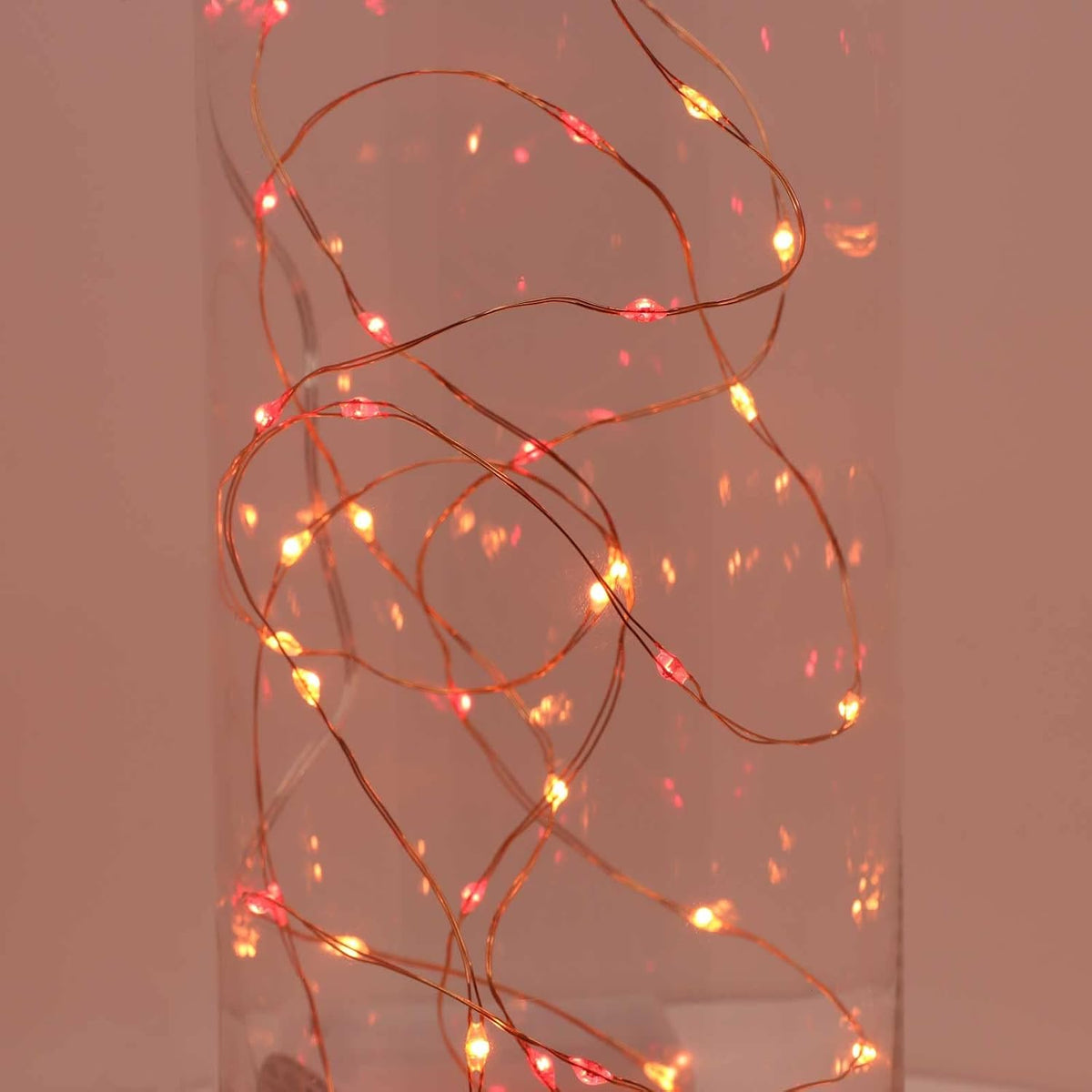 QBIS Christmas Lights Battery Operated, Red & Orange, 40 Micro LEDs 6.5ft