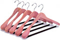 Amber Home 5 Pack Cedar Wood Suit Coat Hangers with Extra Wide Shoulder