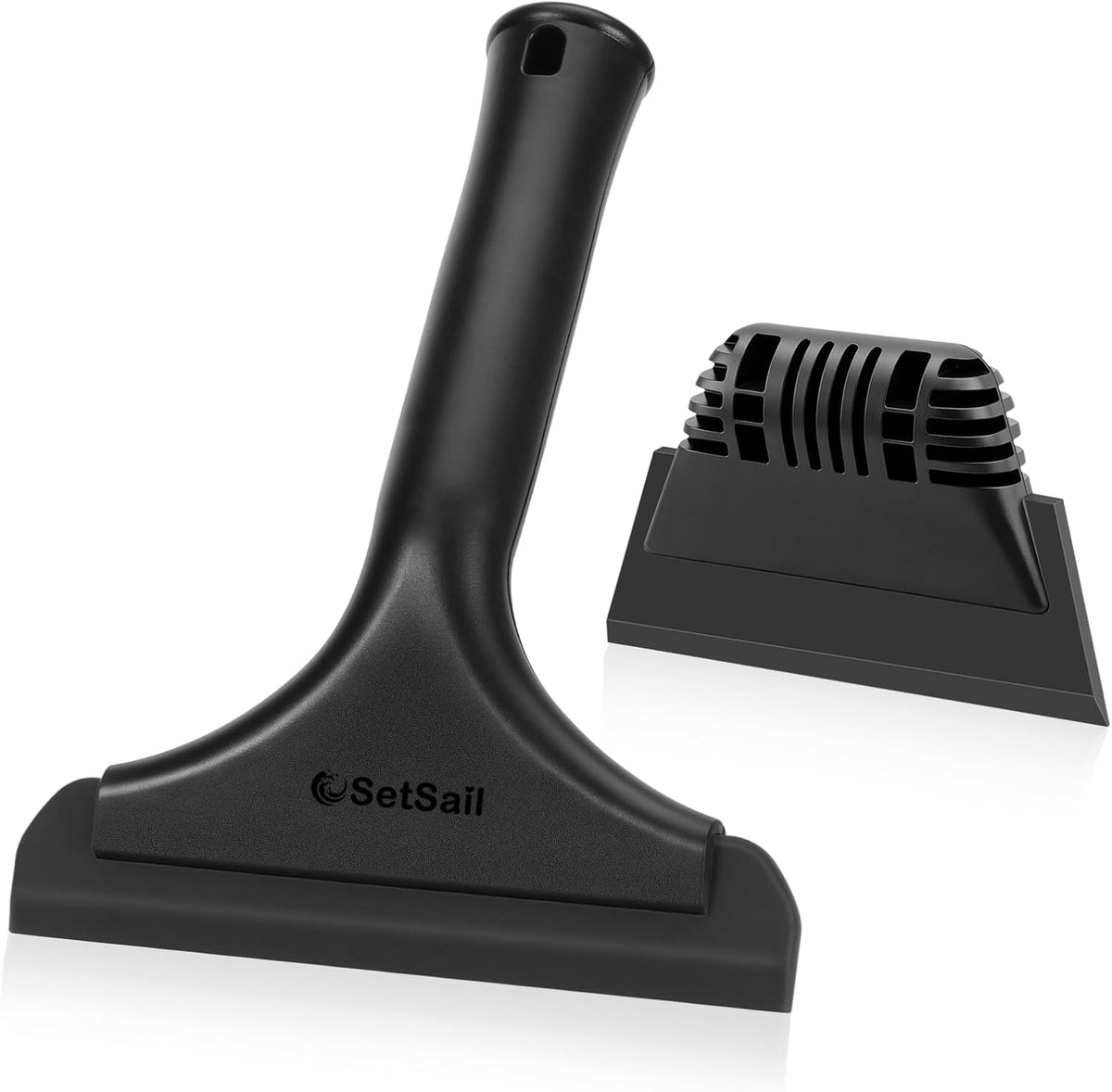 SetSail Shower Squeegee for Glass Doors, Mini Hand Squeegee, All Black