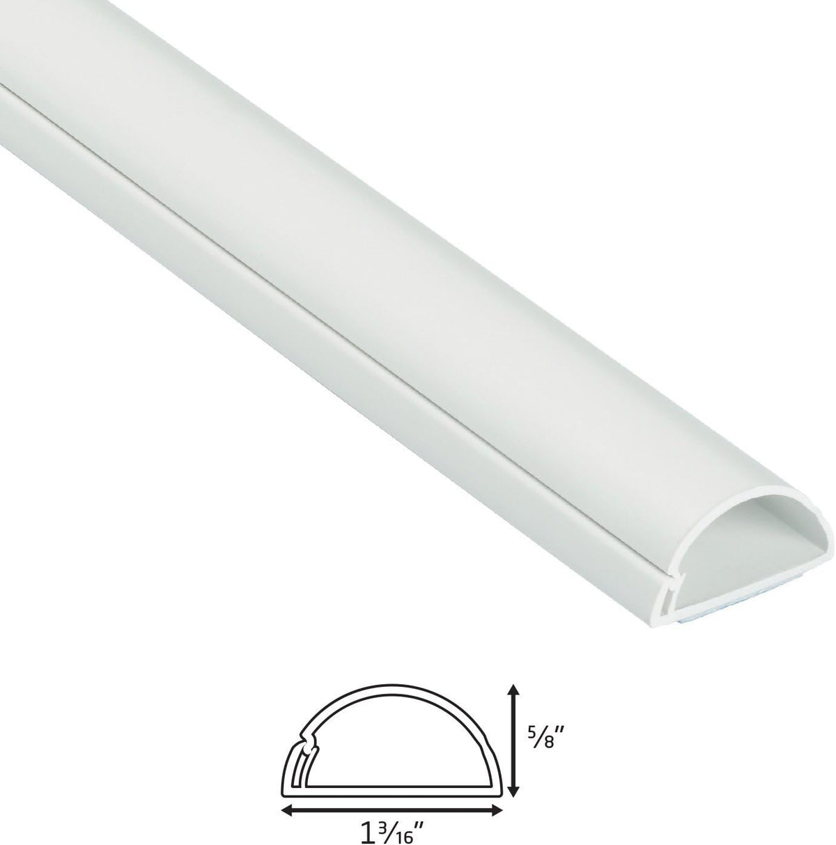D-Line Cable Management Box (Small) & Medium Cable Raceway Length 1.18" (W) x 0.59" (H) x 39" Length - White