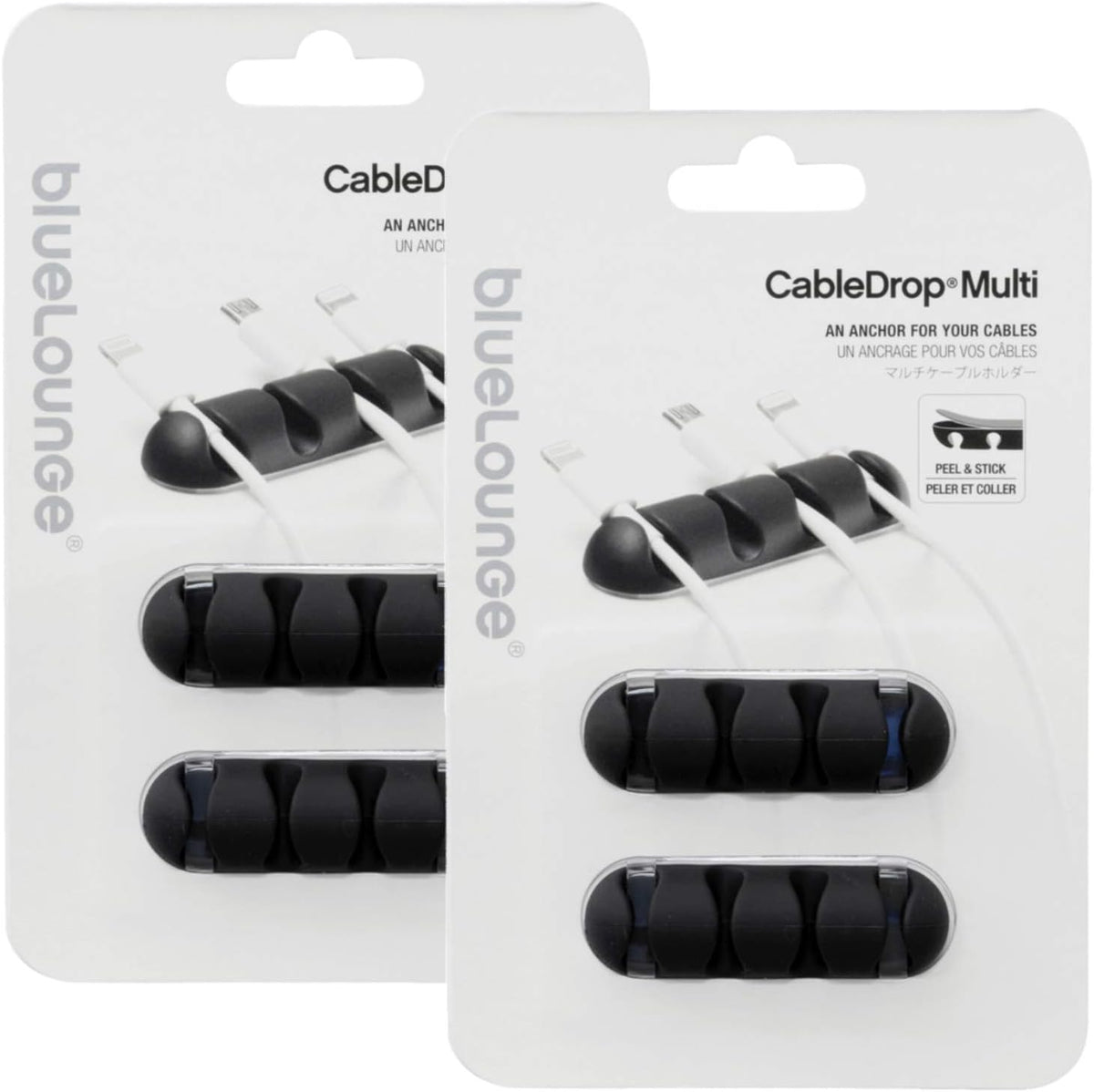 Bluelounge Cdmu 'CableDrop Cable Management System Black | - (2 Packs)