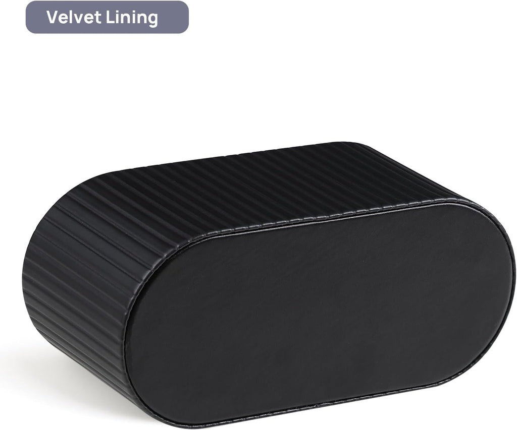 Oval Pen Holder for Desk, Remote Control Holder, Black