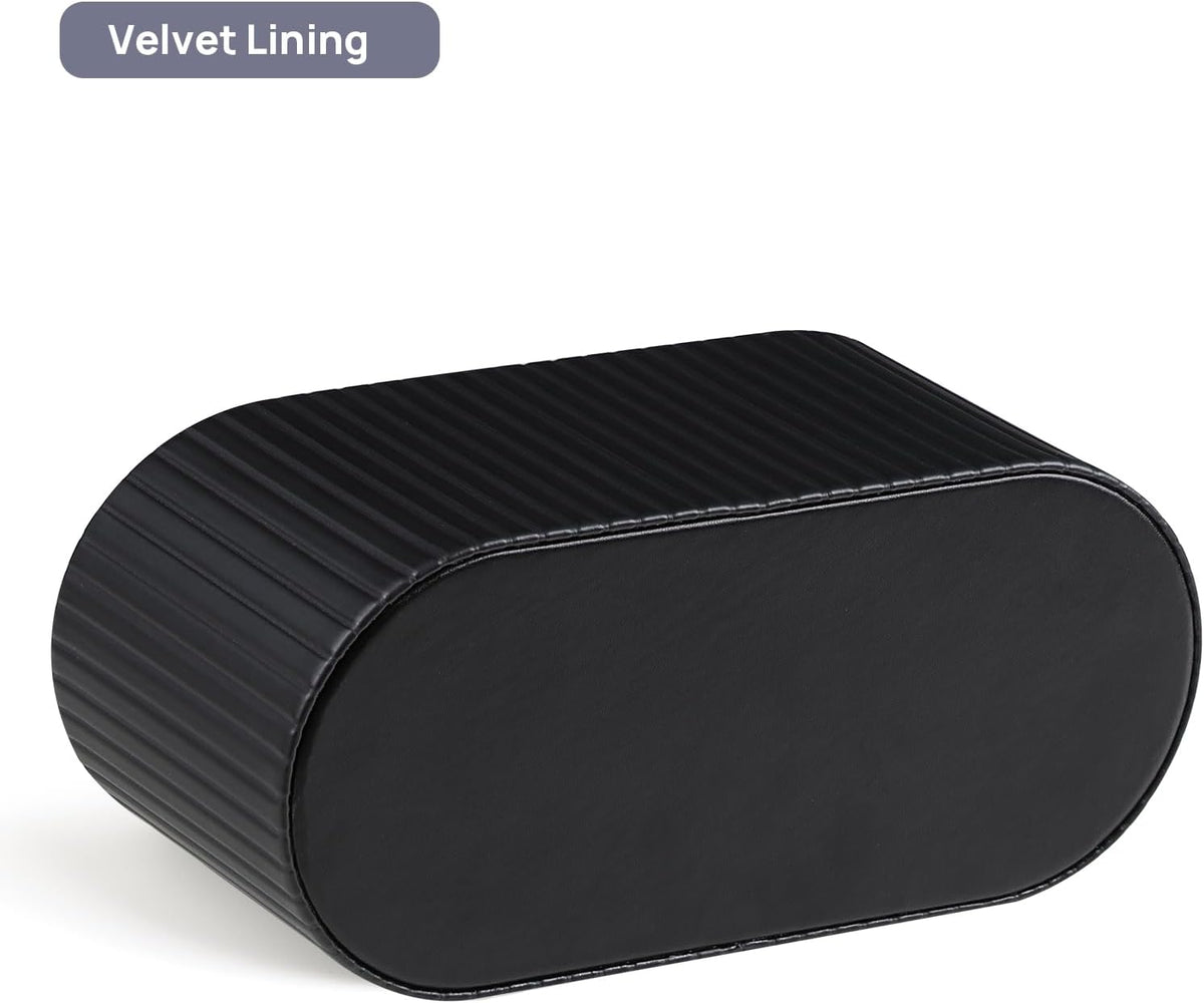 Oval Pen Holder for Desk, Remote Control Holder, Black