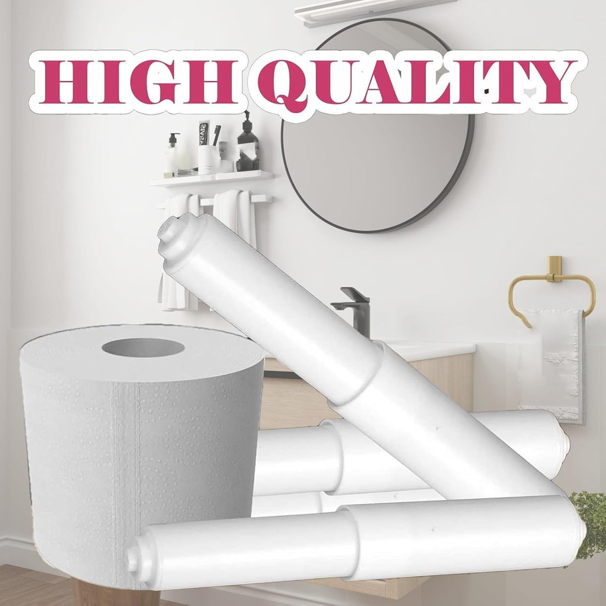 2 Pack 8.66Inch Toilet Paper Holder Replacement Spring Loaded Roller,White