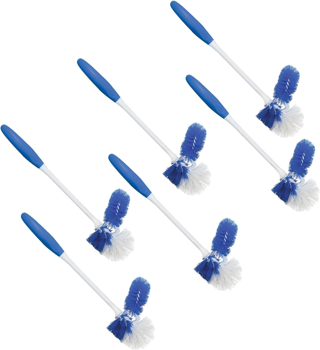 LOLA Classic Toilet Brush w/Under-The-Rim Scrubber, 6 Pack