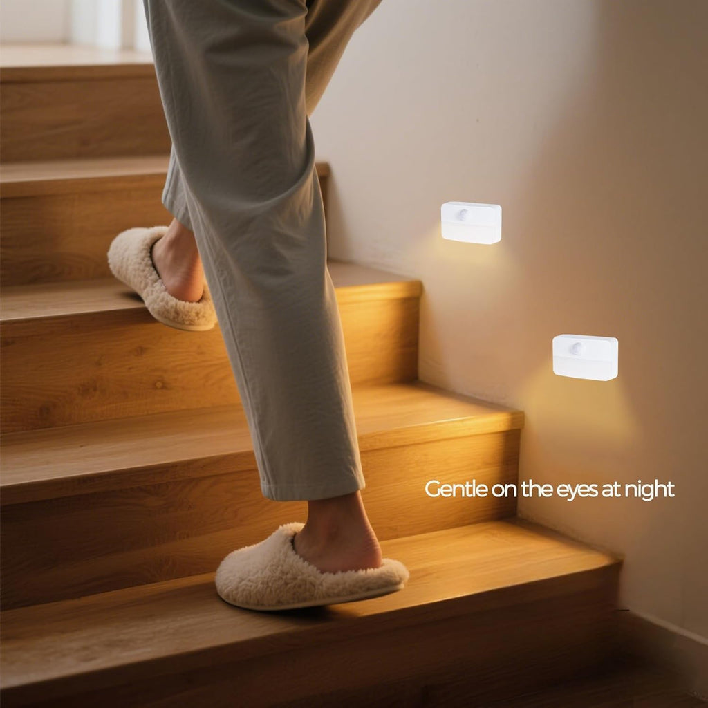 Rechargeable Motion Sensor Night Light, Warm White LED Stair Light
