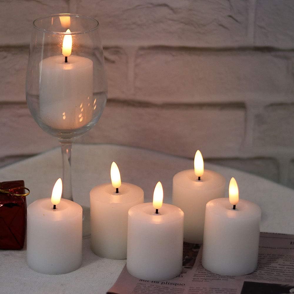 6 Pack Flameless LED Votive Candles Battery Operated with 6H Timer