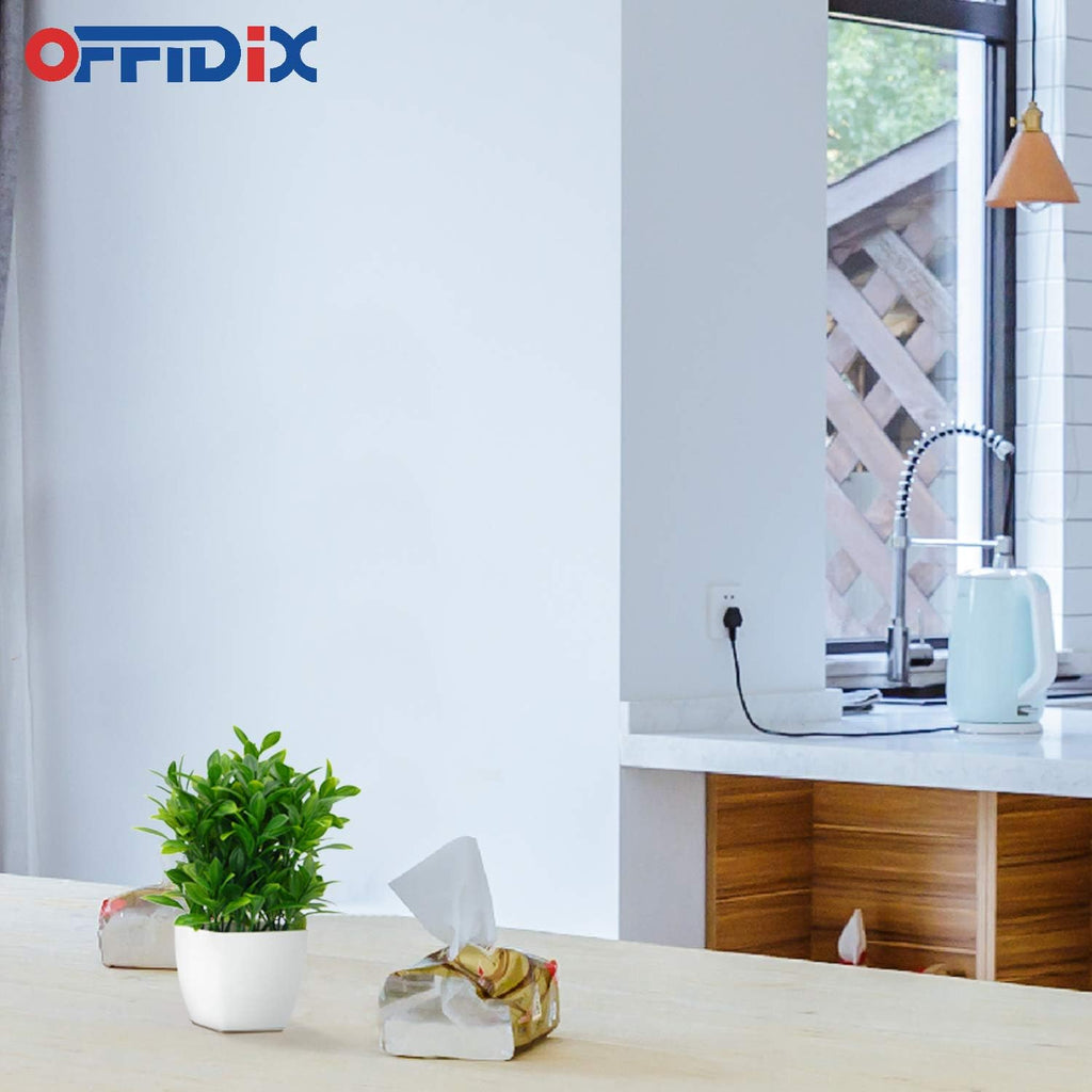 OFFIDIX Artificial Eucalyptus Plants with White Square Vase Small Artificial Tree for Office Desktop Decor Fake Plants for Home and Office Indoor Decorations