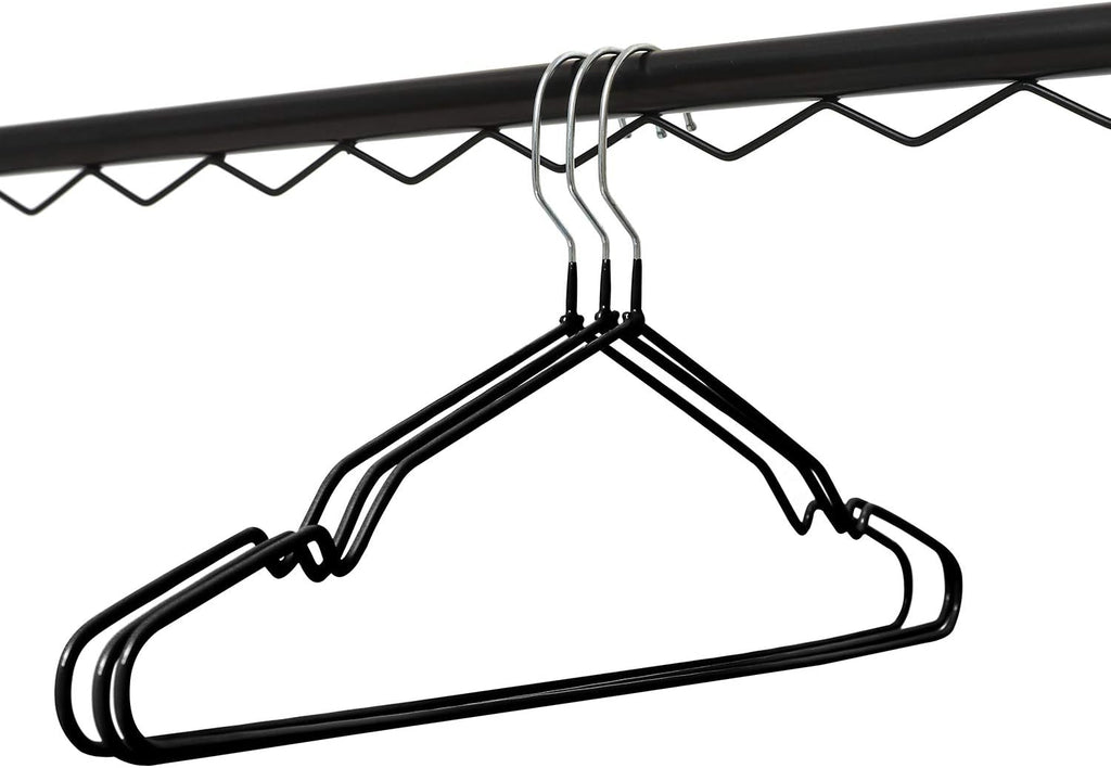 Non-Slip Hanger Metal Hangers Wire Shirt Hangers Chrome and Black Friction, 40 Pack Space Saving Clothes Hanger with Rubber Coating 16.5 Inches
