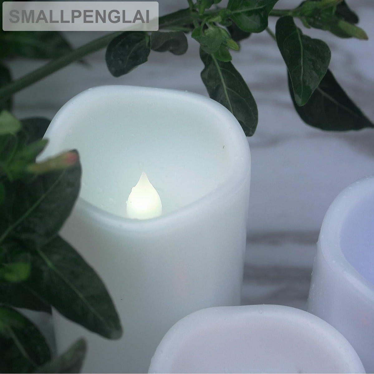2 Pack Color Changing LED Flameless Pillar Candles with Remote, 3” x 4”