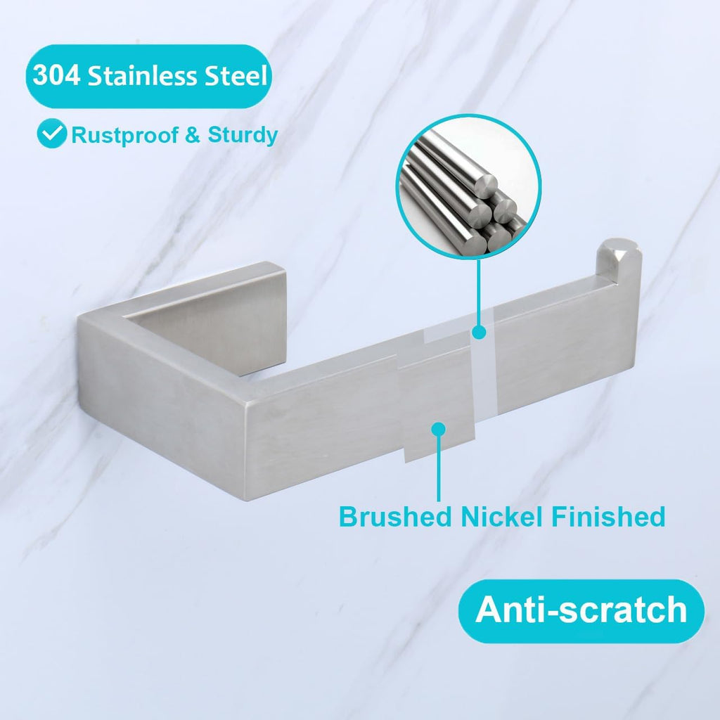 TocTen Toilet Paper Holder-Bathroom Tissue Holder Fit Big Roll Paper, Toilet Paper Roll Holder Wall Mounted Made of Thicken 304 Stainless Steel, Suitable for Bathroom, Kitchen, Office (5.9In, Brushed)