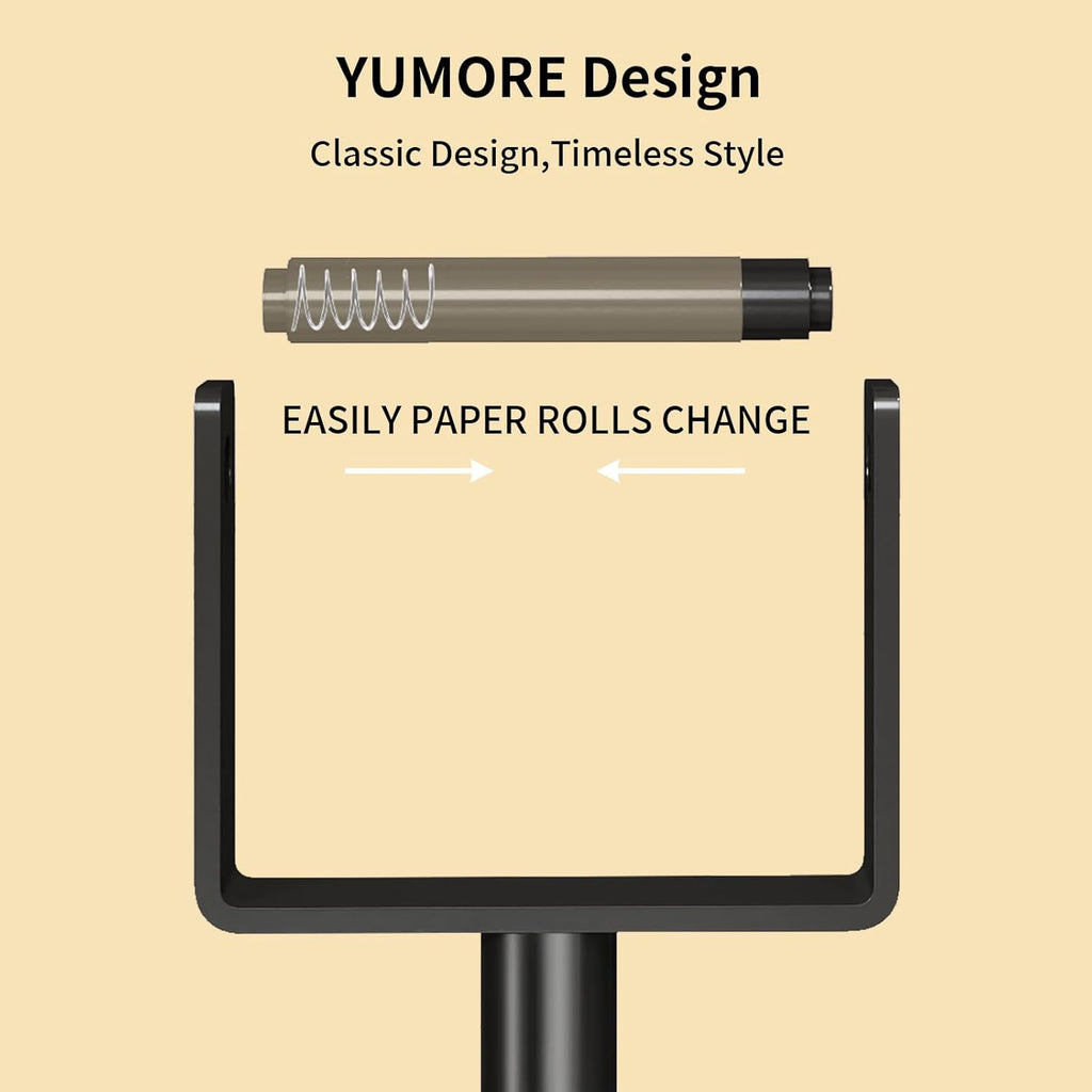 YUMORE Heavy Duty Toilet Paper Holder Stand, Extra-Weighted Base No Tipping