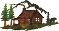 MorningRo Metal Cabin Bear Wall Art Farmhouse Forest Mountain Lodge Wall Decor Rustic Animal Hunting Decor Cabin Decorations Bear Lover Gifts for Home Bedroom Decoration, 13.78 x 7 Inch