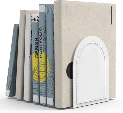 10 Pair Bookends Metal Book Ends Universal Economy Bookend (White, 10 Pair)