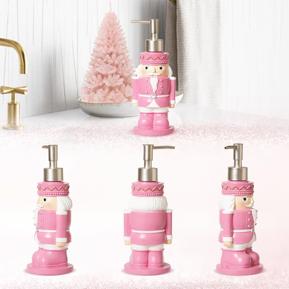 Christmas Pink Nutcracker Hand Soap Liquid Refillable Dispenser