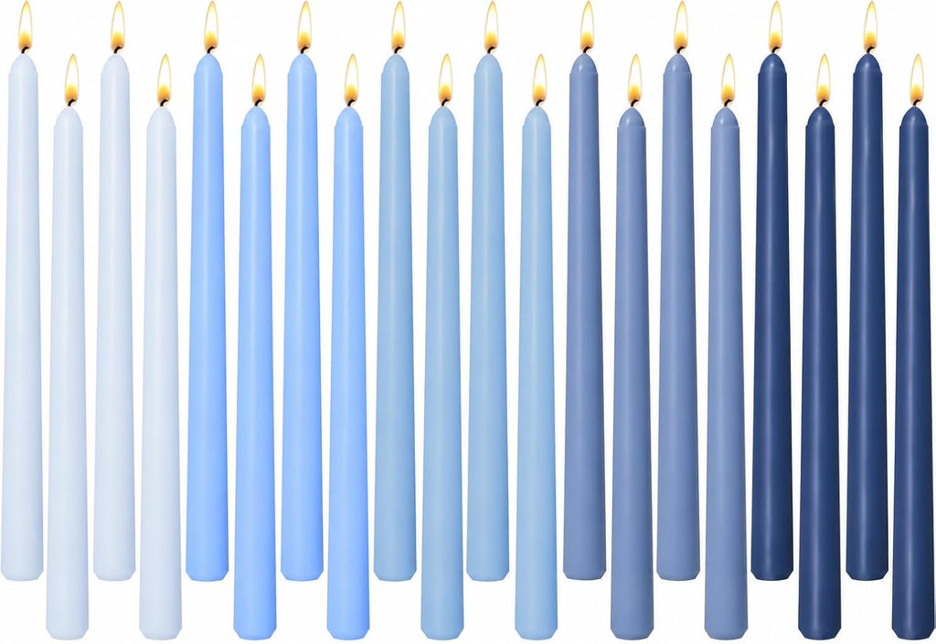 10 Inch Gradient Blue Smooth Taper Candles for Home Decor