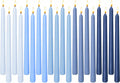10 Inch Gradient Blue Smooth Taper Candles for Home Decor