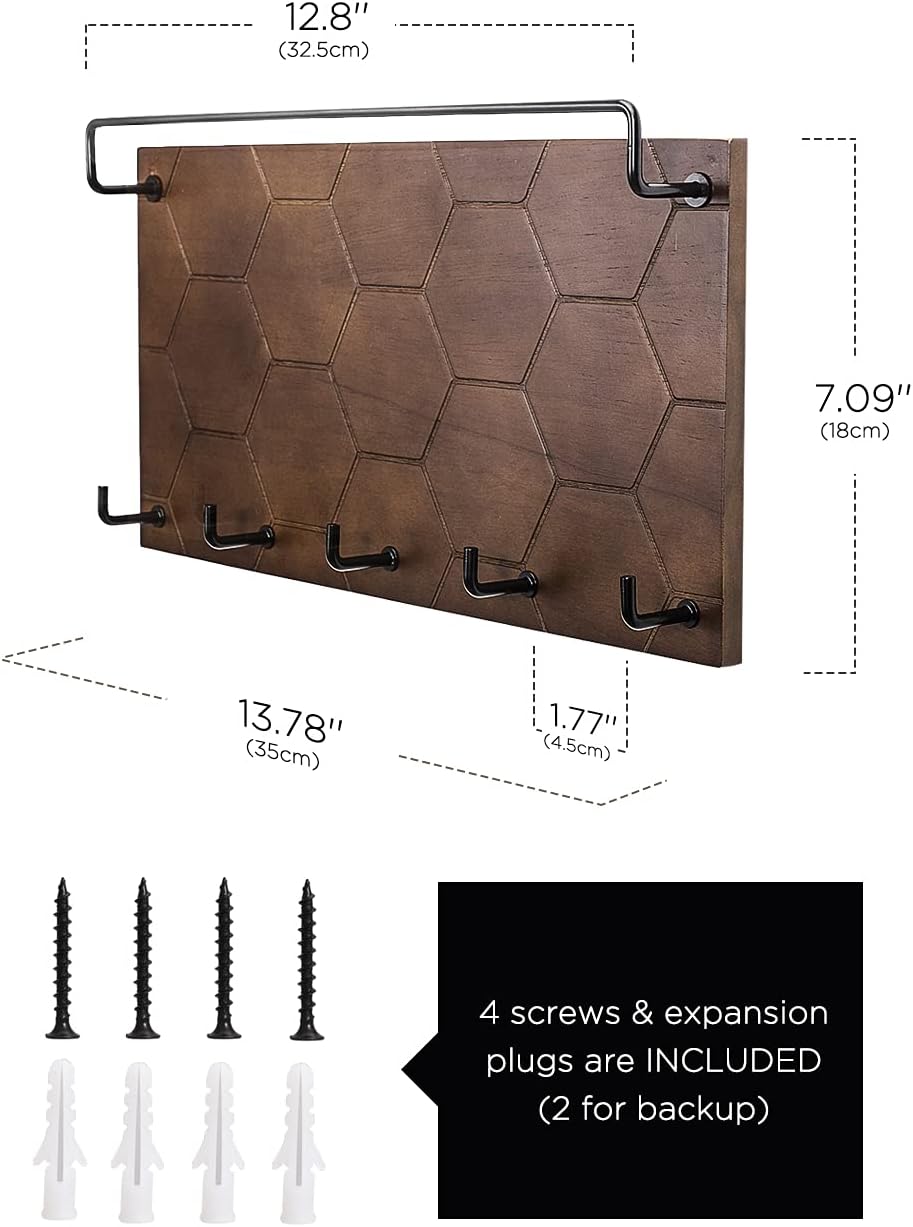 Emibele Sunglass Organizer Wall Key Holder,Decorative Wood Wall Organizer