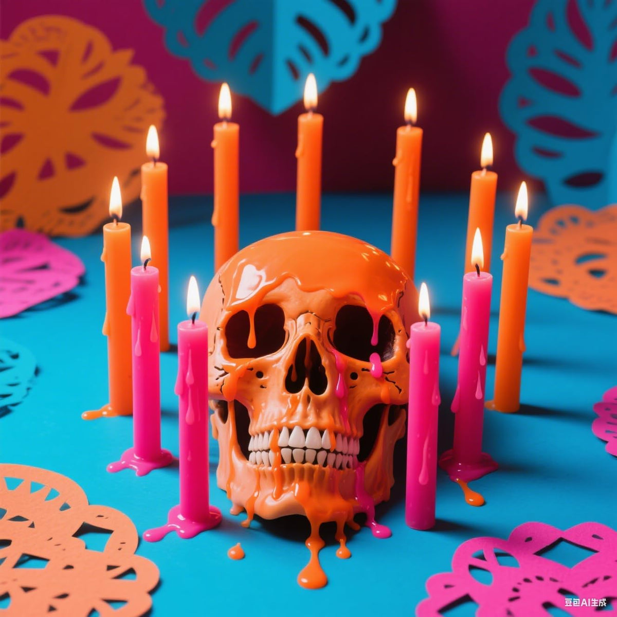 6 Orange 6 Hot Pink 10 Inch Taper Candles for Halloween Home Decor