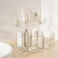 Bathroom Counter Organizer Countertop 2 Tier Storage Acrylic Corner Makeup Organizer for Perfume Stand, Vanity Holder, Dresser Tray, Spice Rack, Skincare, Coffee Bar, Room Decor (Clear)