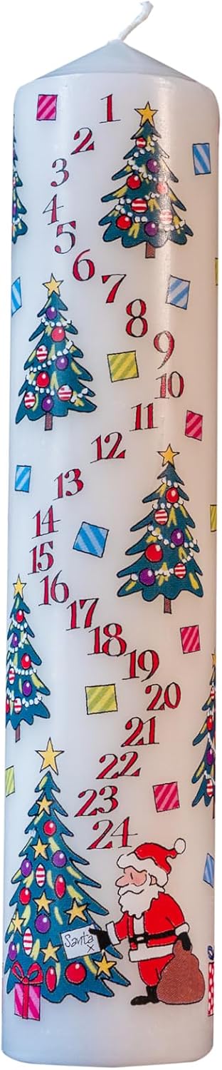 Alison Gardiner Christmas Trees Pillar Candle, 50hr Burn, Unscented