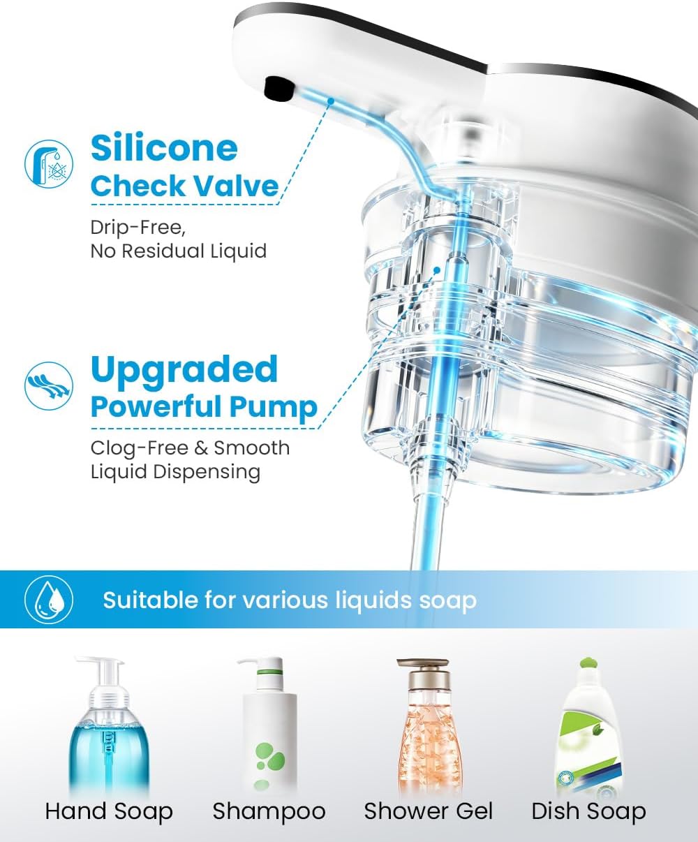 Touchless Automatic Liquid Soap Dispenser, Rechargeable White
