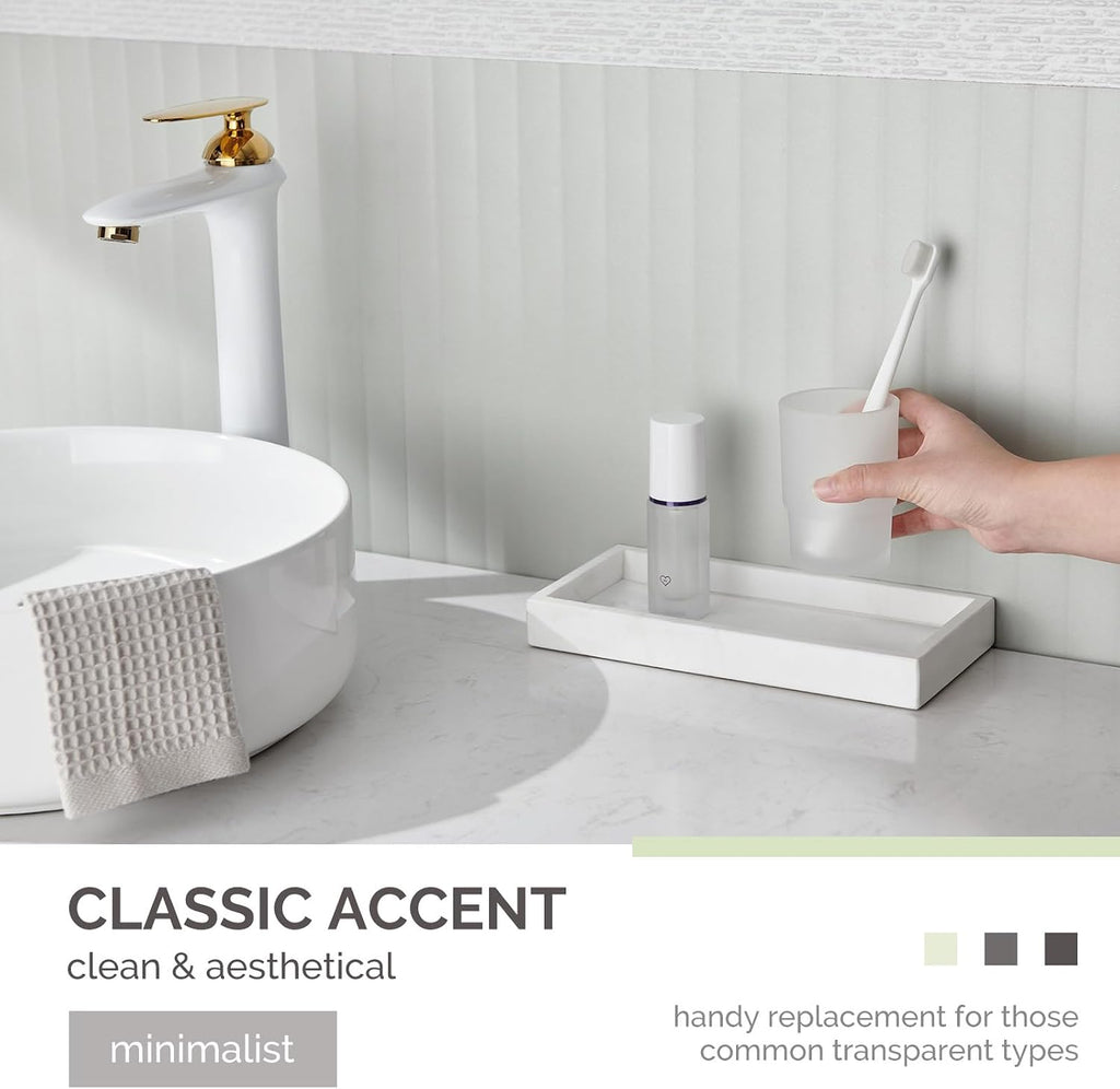 Angle Simple Bathroom Rinsing Cup, Frosted Glass Tumbler Cup