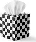 Tissue Box Cover, Square, Classic Checkerboard Pattern, Plastic, Modern
