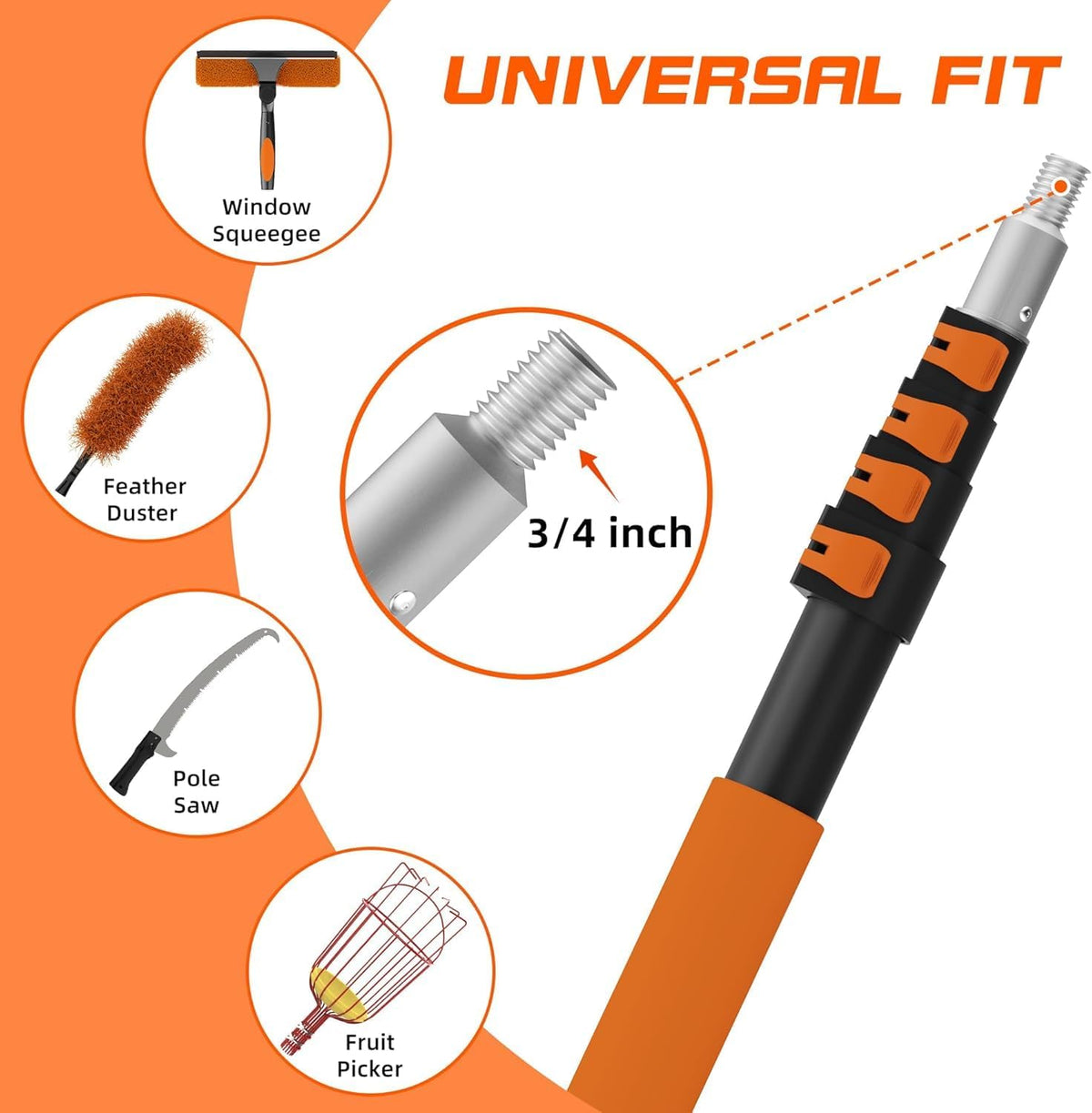 10FT Reach Window Washing Kit, Squeegee with Extension Pole