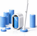 Disposable Toilet Brush with 24 Refills, Toilet Wand Kit with Holder, Wall Mounted Toilet Brush Set for Deep Cleaning Bathroom Bowl, Hygienic Toilet Bowl Cleaner Kit
