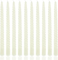10 Inch 10Pack Ivory Spiral Taper Candle Set Long Buring Time Dripless Candlesticks for Dinner Parties Home Decoration Wedding and Shower