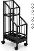 Umbrella Holder for Entryway, Umbrella Storage Stand with Removable Drip Tray & 4 Wheels, Holds 6-8 Umbrellas, 26 Inch Tall Metal Umbrella Rack for Indoor Home Office