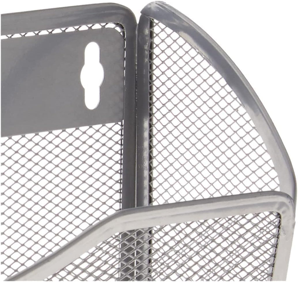 YBM Home Mesh Wall Mount File Organizer Holder for Home and Office, Single Pocket Hanging File Holder for Folders, Documents, Letters, and Magazines, Silver 1 Pack