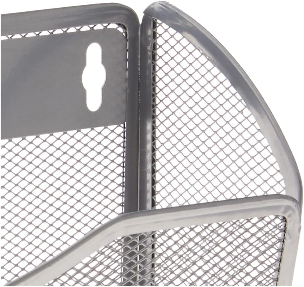 YBM Home Mesh Wall Mount File Organizer Holder for Home and Office, Single Pocket Hanging File Holder for Folders, Documents, Letters, and Magazines, Silver 1 Pack