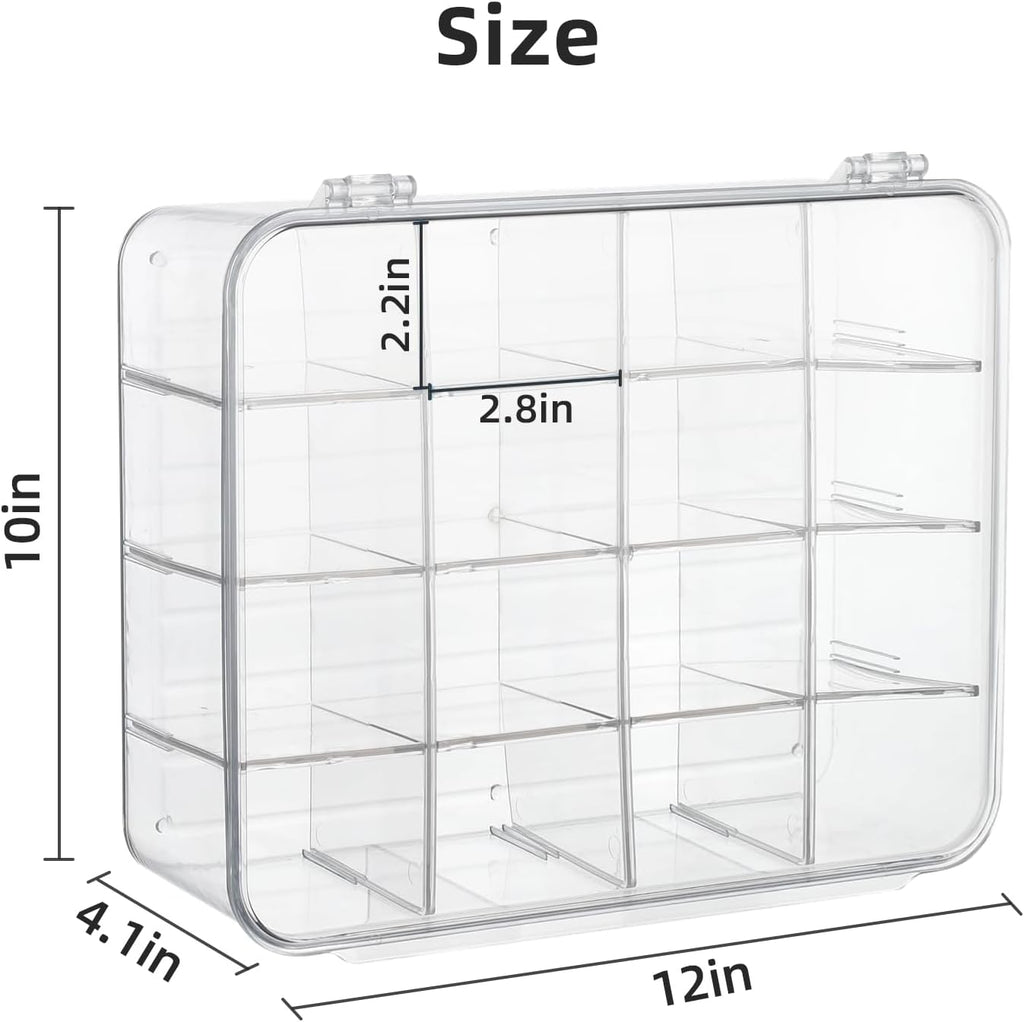 Tie Organizer Dividers Box, 16 Compartment Sock Underwear Drawer Organizer with Lid, Removable Divided Drawer Wardrobe Storage Box for Tie, Bra Storage (16-Cell)