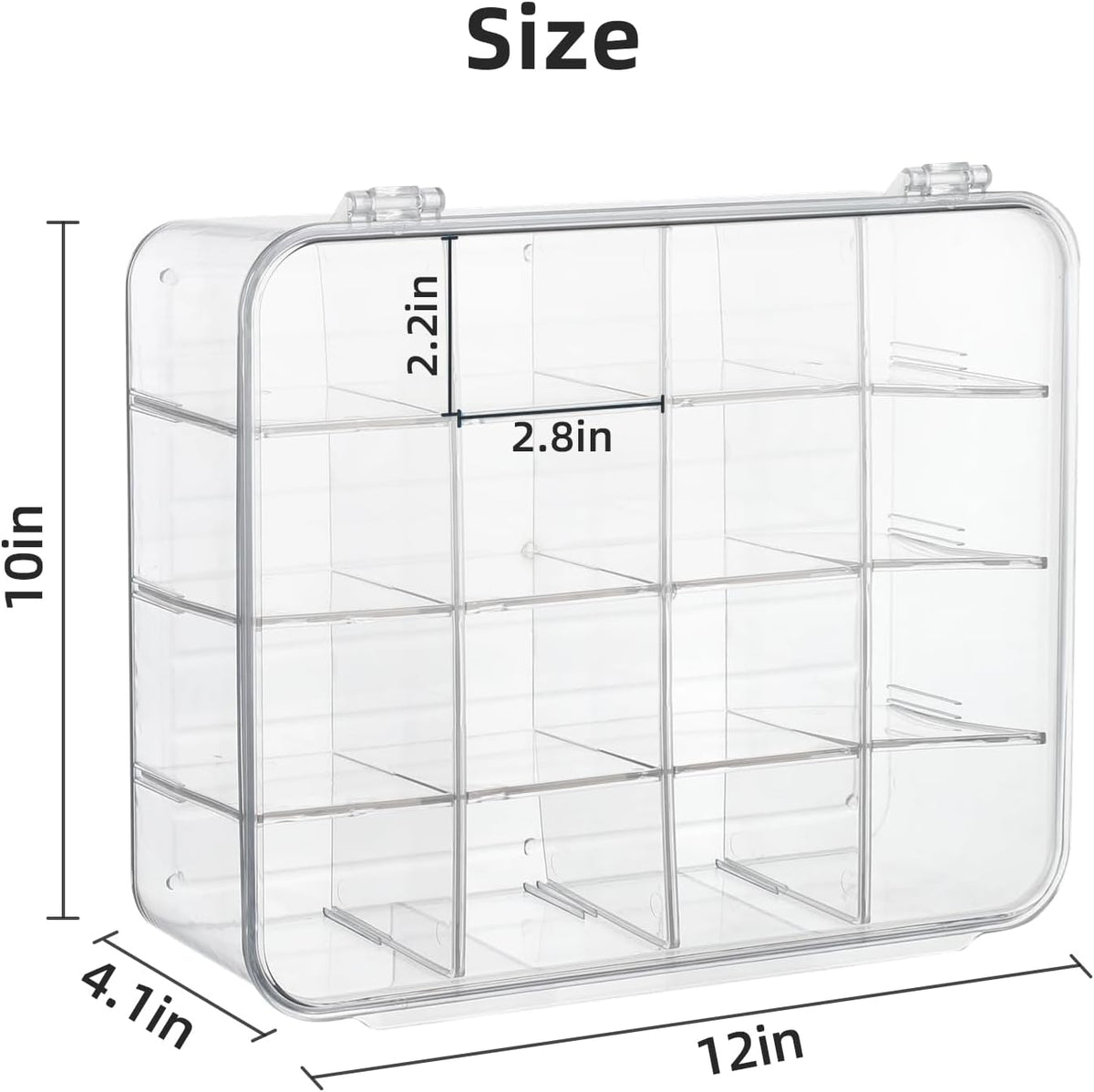 Tie Organizer Dividers Box, 16 Compartment Sock Underwear Drawer Organizer with Lid, Removable Divided Drawer Wardrobe Storage Box for Tie, Bra Storage (16-Cell)