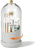 Toothbrush Holders with Cover Toothpaste Organizer for Bathroom, Grey