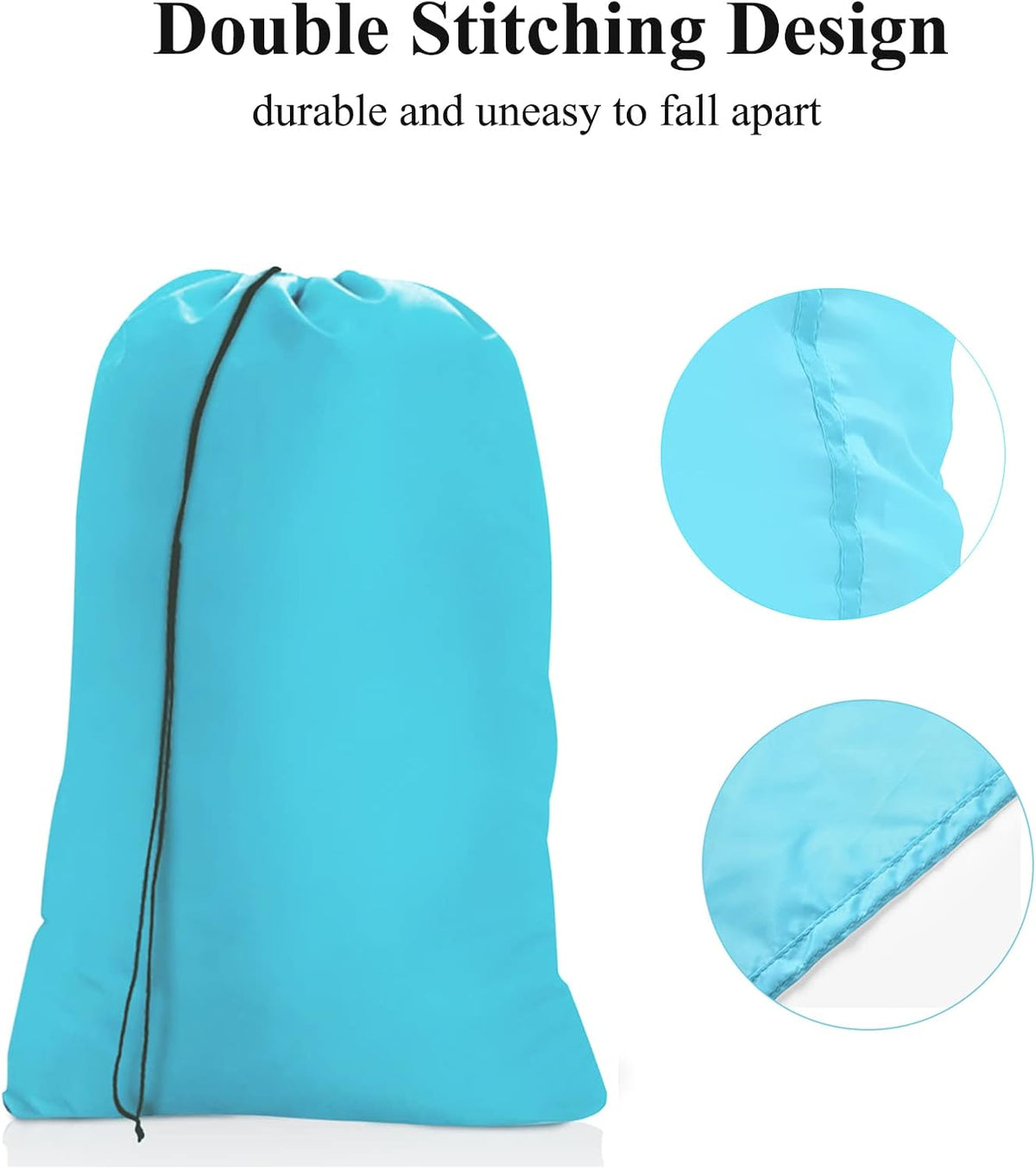 OTraki 2 Pack Extra Large Laundry Bag,Heavy Duty Laundry Bag Turquoise Blue