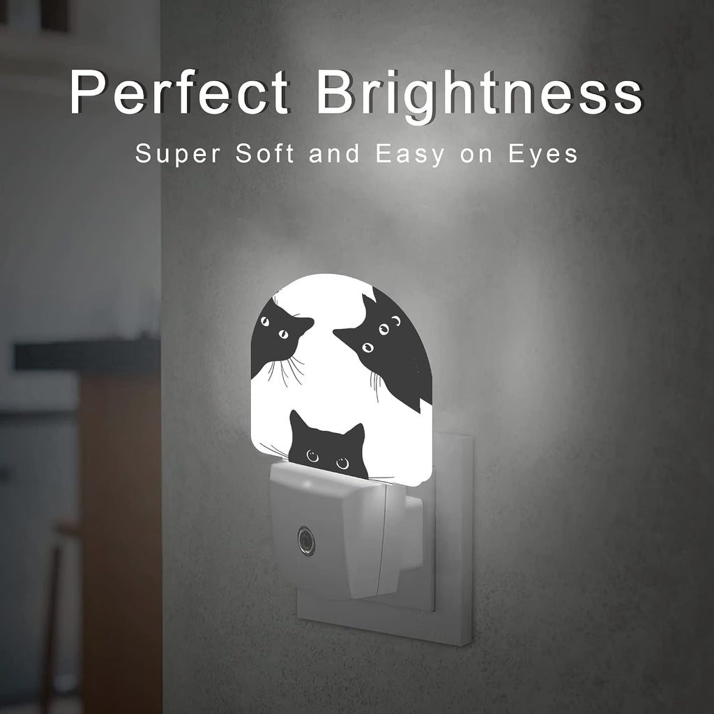 Cat Night Light,Black Cat Night Lights Plug into Wall, Dusk to Dawn Sensor LED Lamp 0.5W for Boys/Girls/Women/Men Decorations Room 0.5W Sleep Friendly