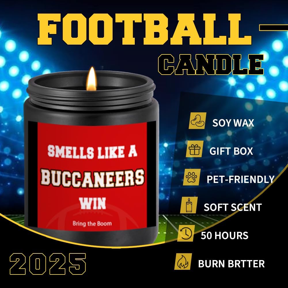 Smells Like A Win Scented Candle Football Themed Merch Fan Shop Men Women Sport Stuff Gear Decor Team Accessories Men Him Boyfriend Naughty Weird Novelty Cool Special Present Gift