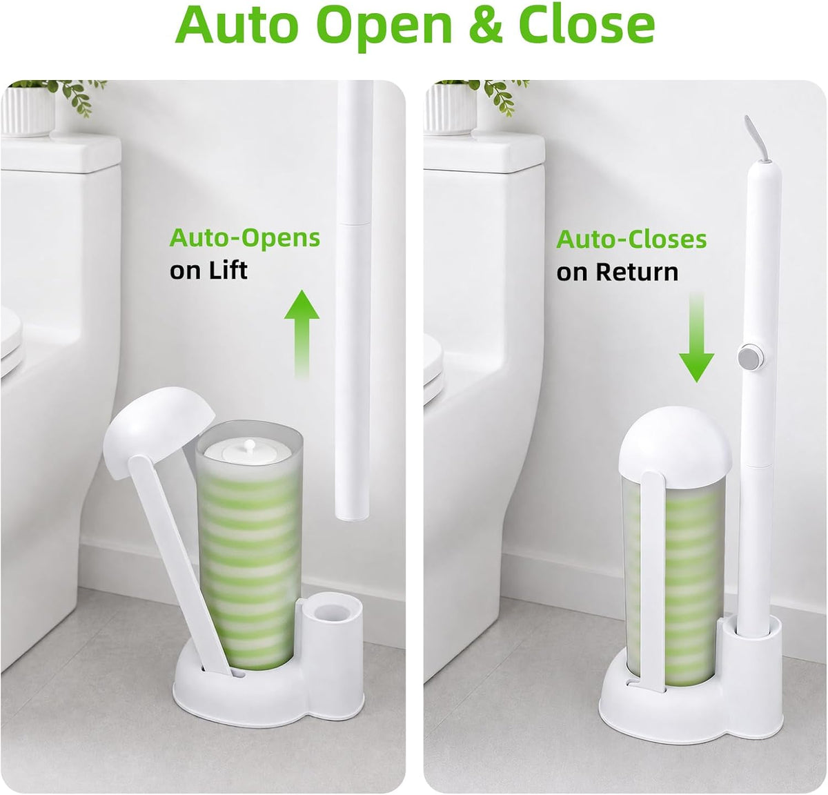 MOPALL Disposable Toilet Bowl Brush and Holder Set with 36 Refills